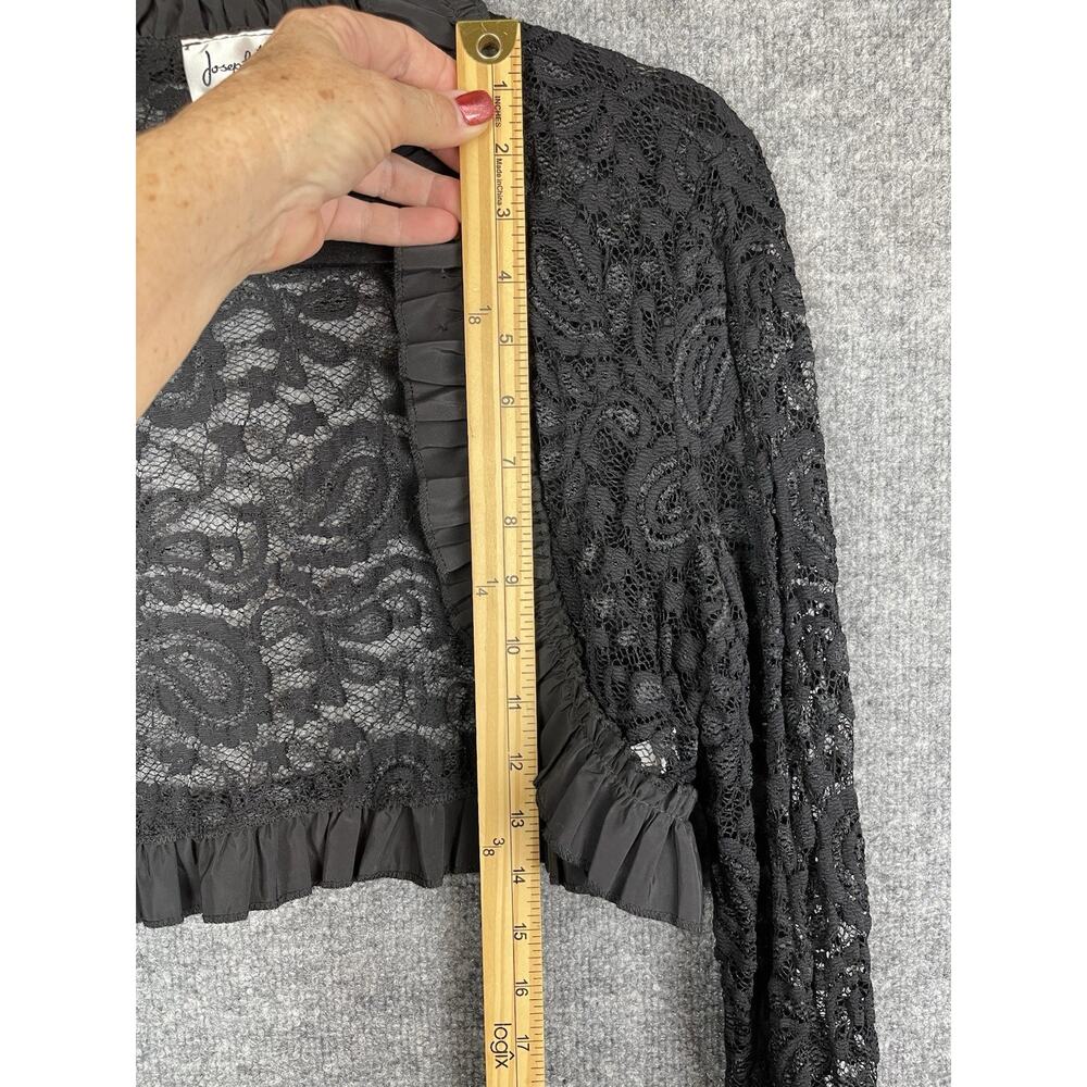 Joseph Ribkoff Black Lace Bolero Jacket With Ruffle Trim Size 12 - Picture 5 of 11